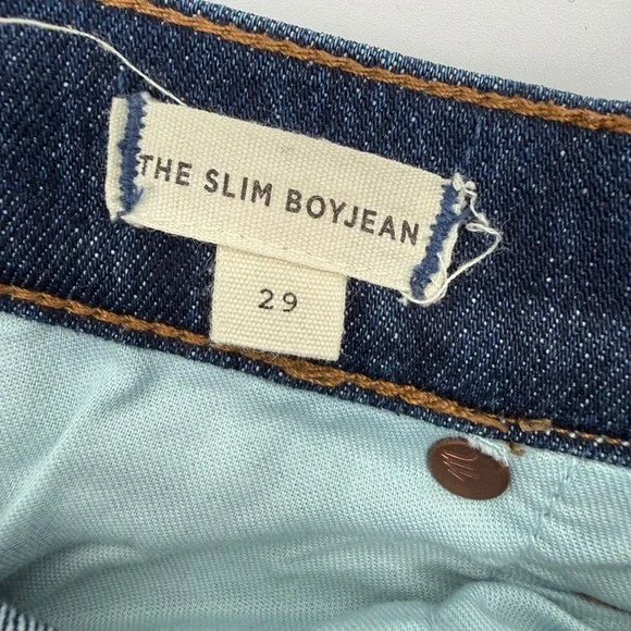 MADEWELL THE SLIM BOYJEAN DARK WASH MID-RISE SZ 29 - Picture 11 of 12